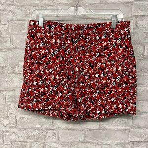 Banana‎ Republic Flat Front Floral Shorts Red Women’s Size 4